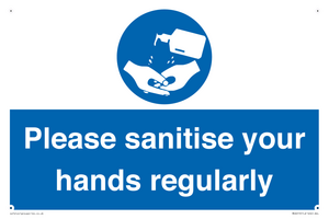 Please sanitise your hands regularly